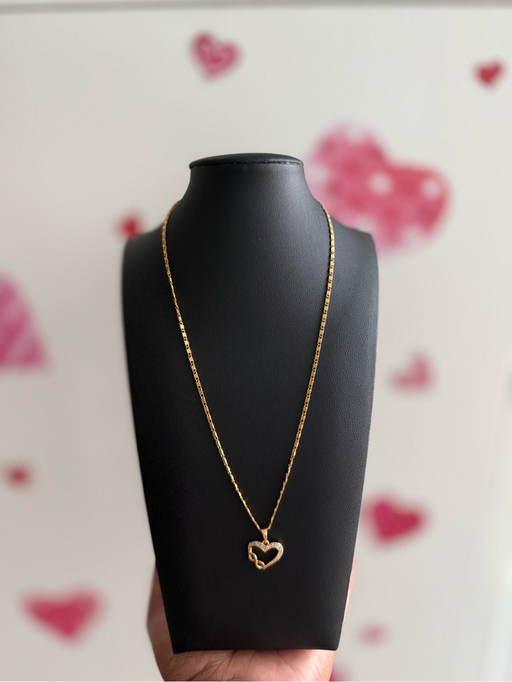Gold Heart Pendant Necklace - Women's Jewelry